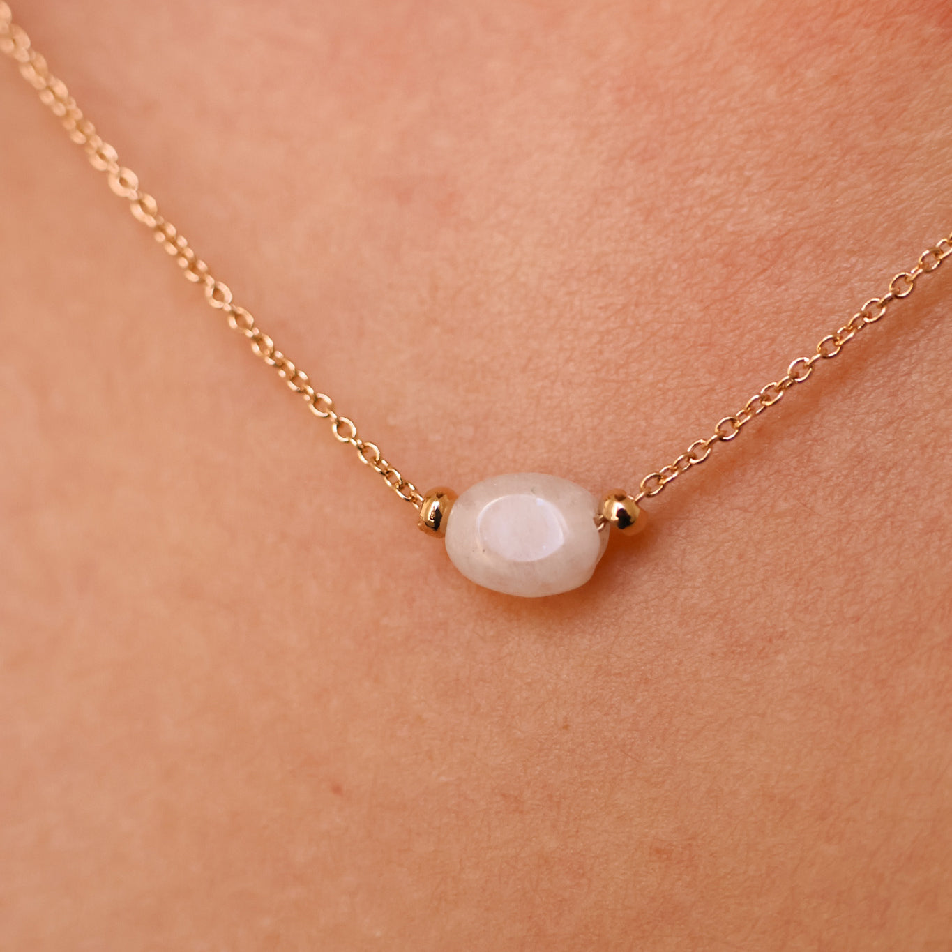 Gold Plated Moonstone Birthstone Cora Necklace