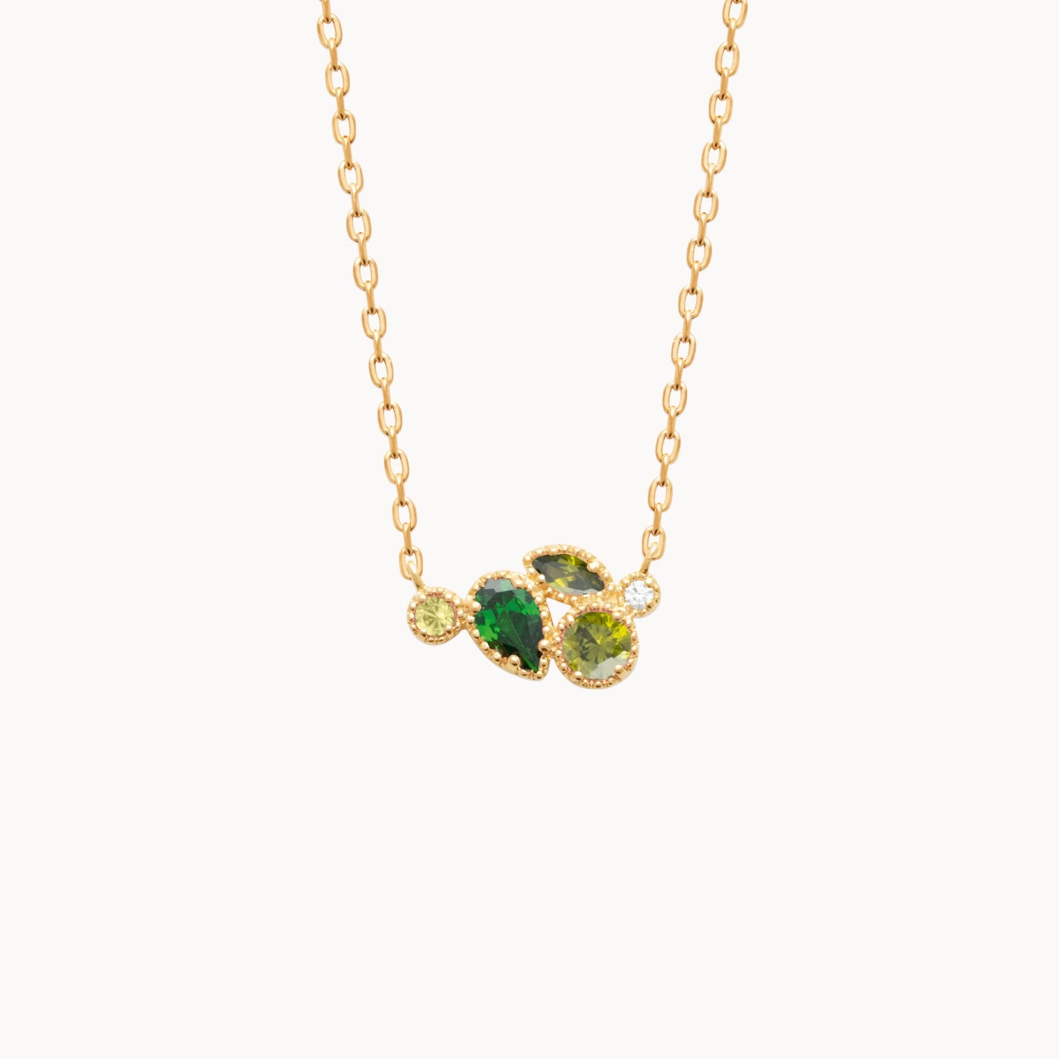 Anya necklace green zironcs gold-plated