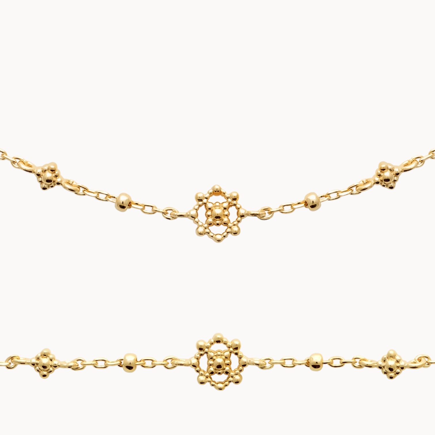 Gold-plated flower tassel Zuri necklace