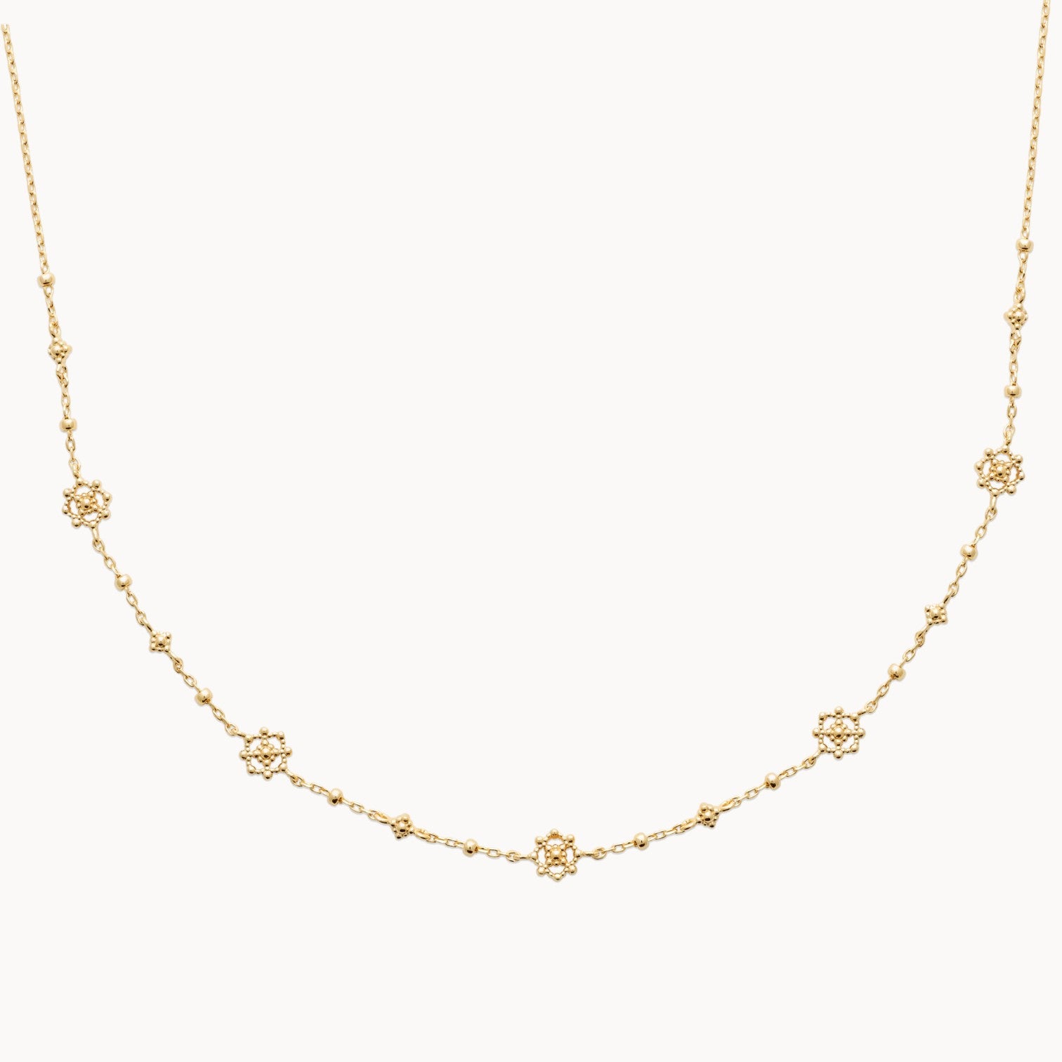Gold-plated flower tassel Zuri necklace