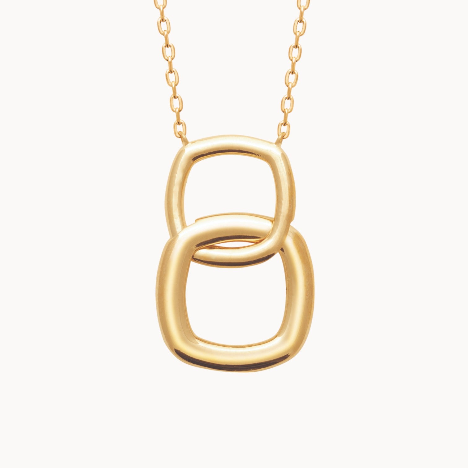 Gold-plated rounded square geometric shapes Zina necklace