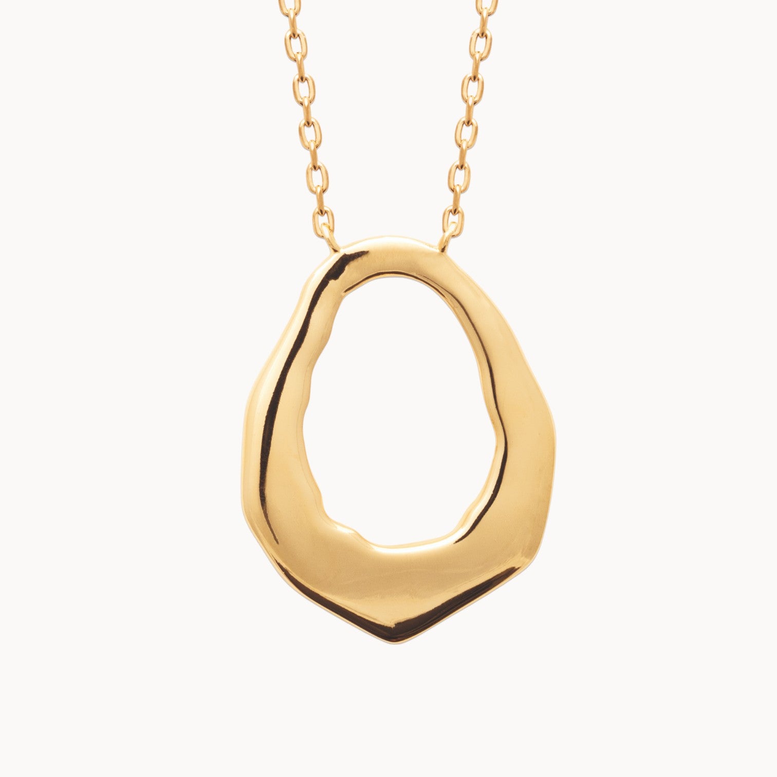 Gold Plated Irregular Oval Ring Kalani Necklace