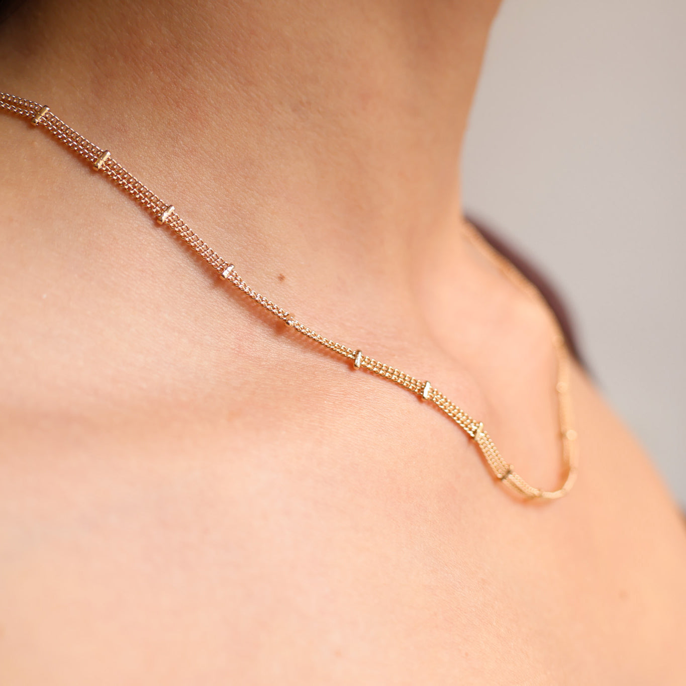 Liora chain necklace double row gold-plated