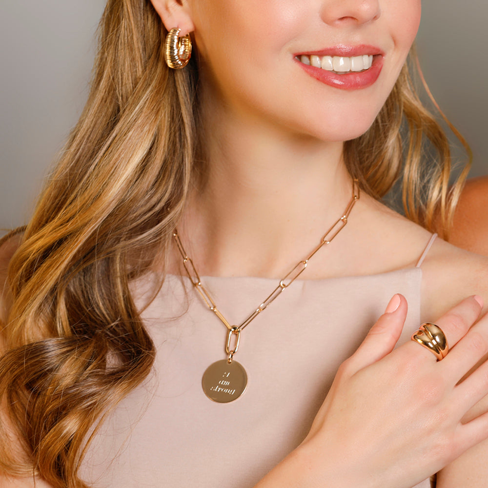 Zamora large hoop earrings chiseled gold-plated