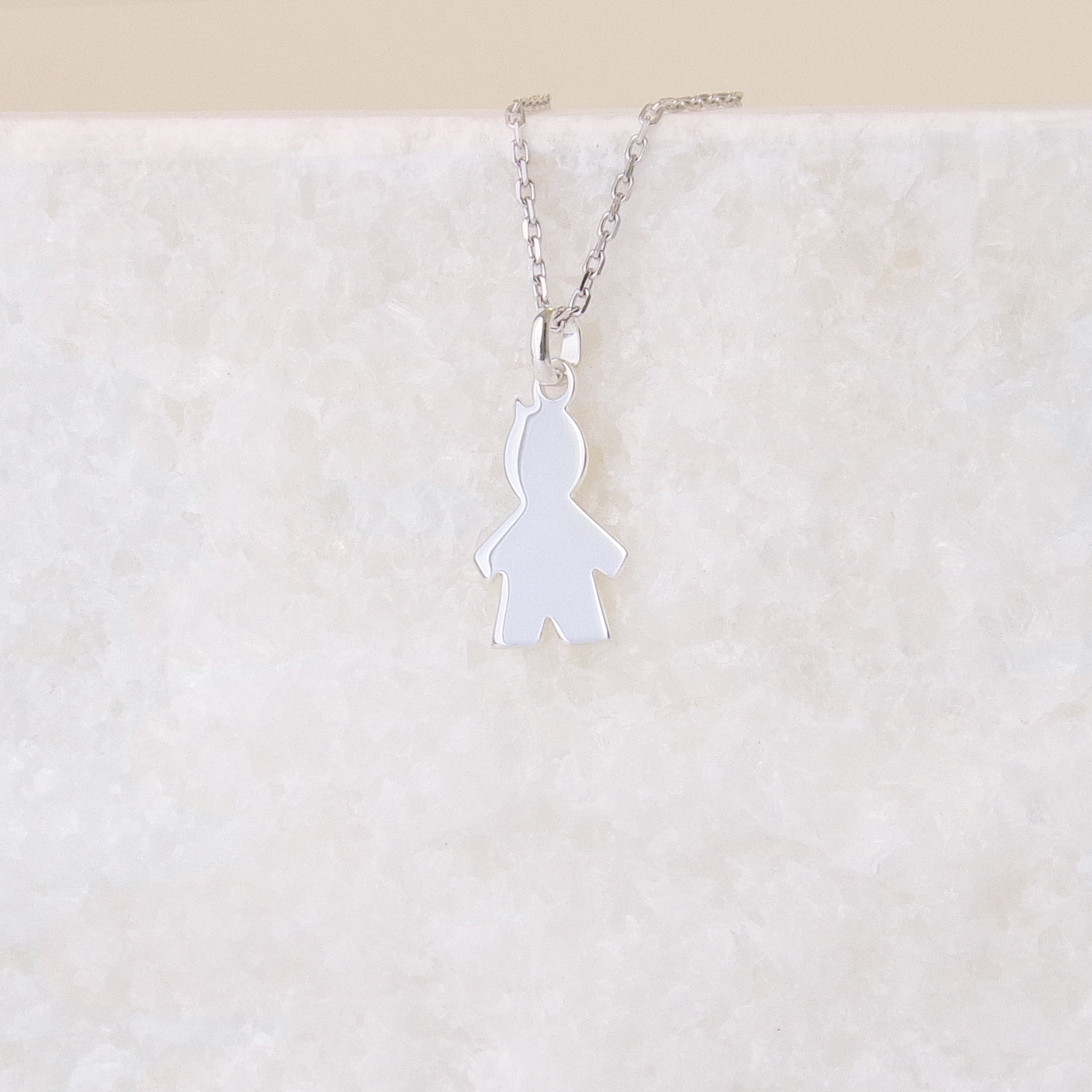 Pendentif silhouette Garçon 17mm argent