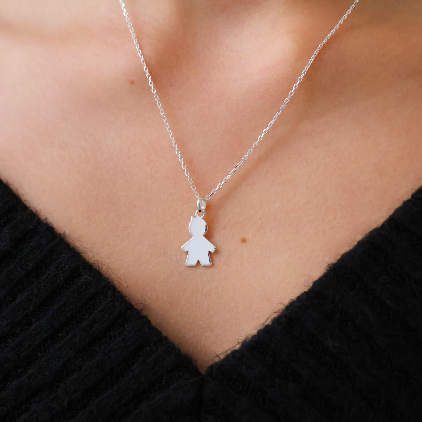 Pendentif silhouette Garçon 17mm argent