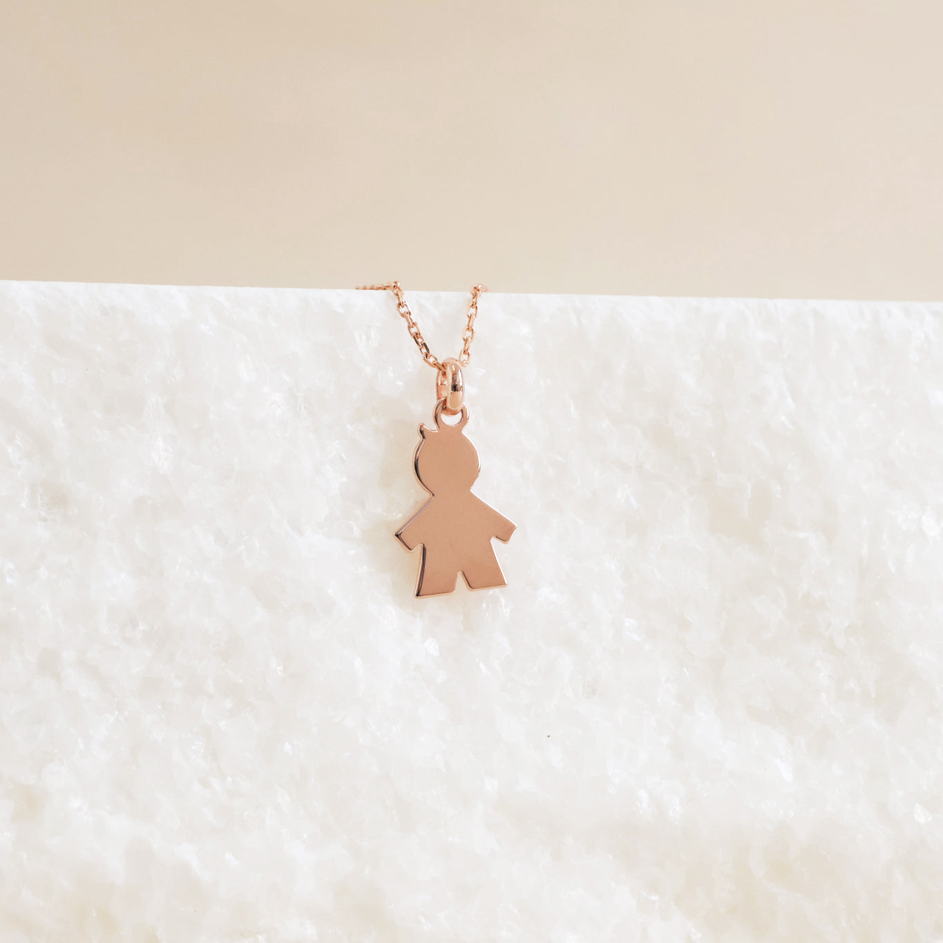 Boy silhouette pendant 17mm rose gold plated