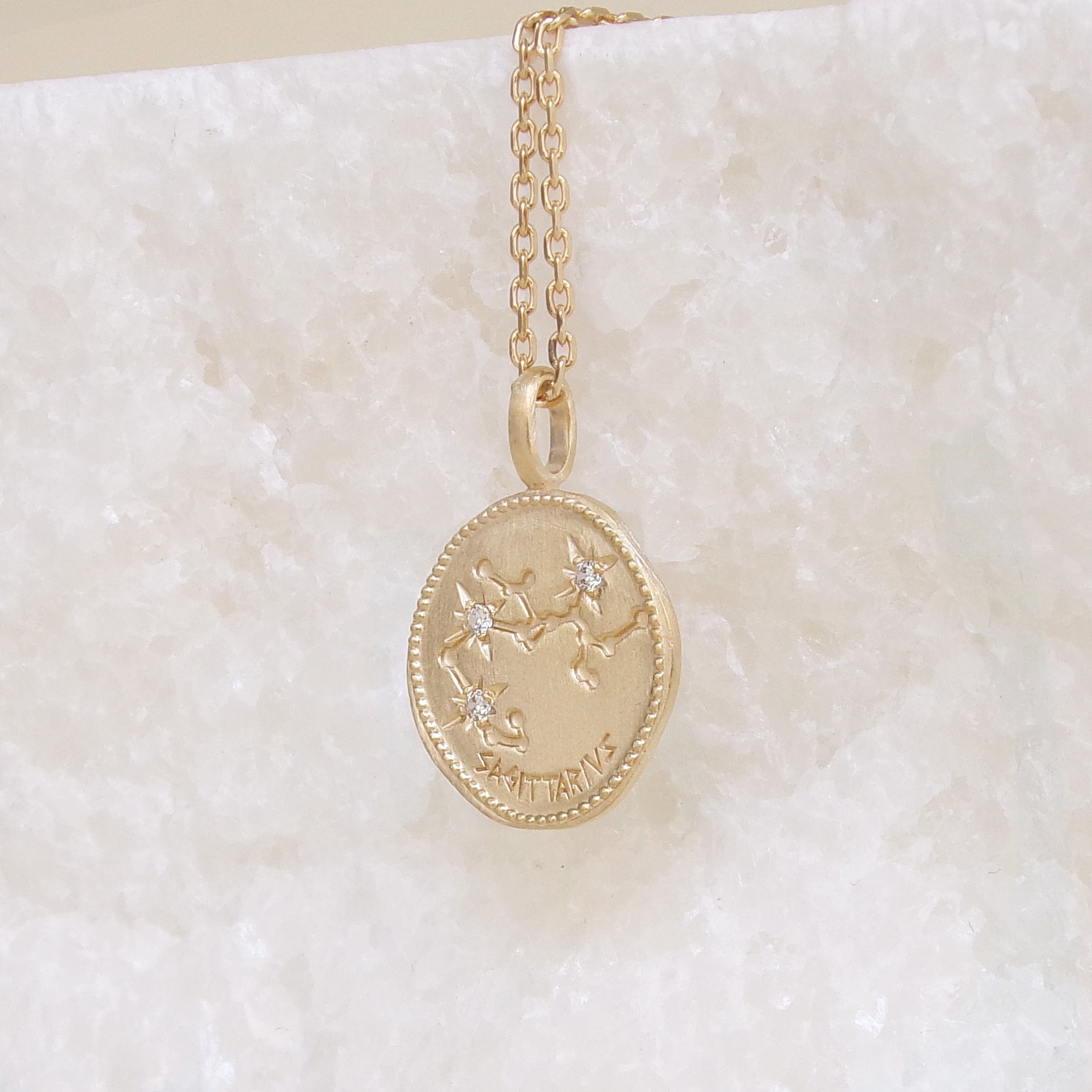 Sagittarius constellation medal pendant gold-plated