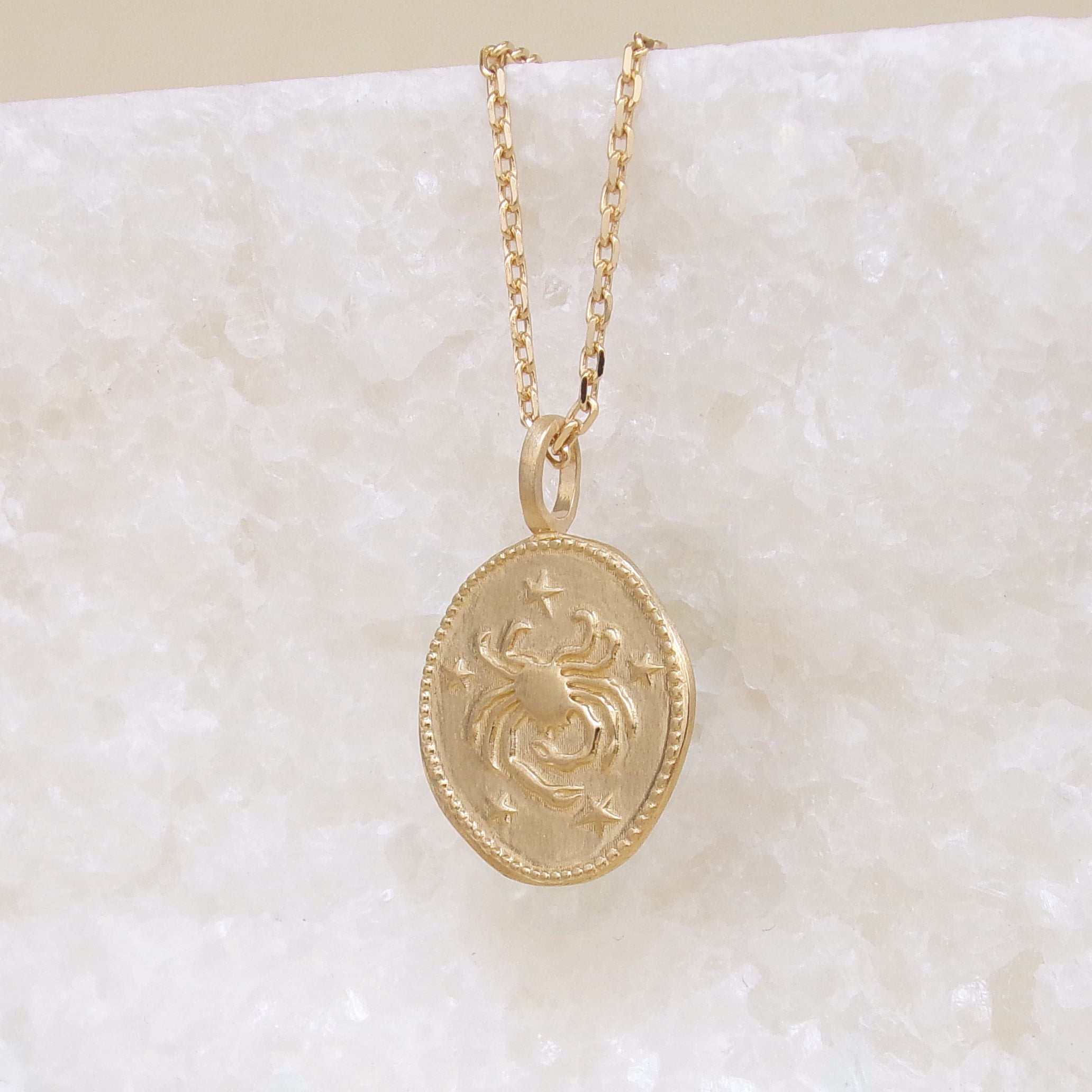 Cancer astro medal pendant to engrave gold-plated