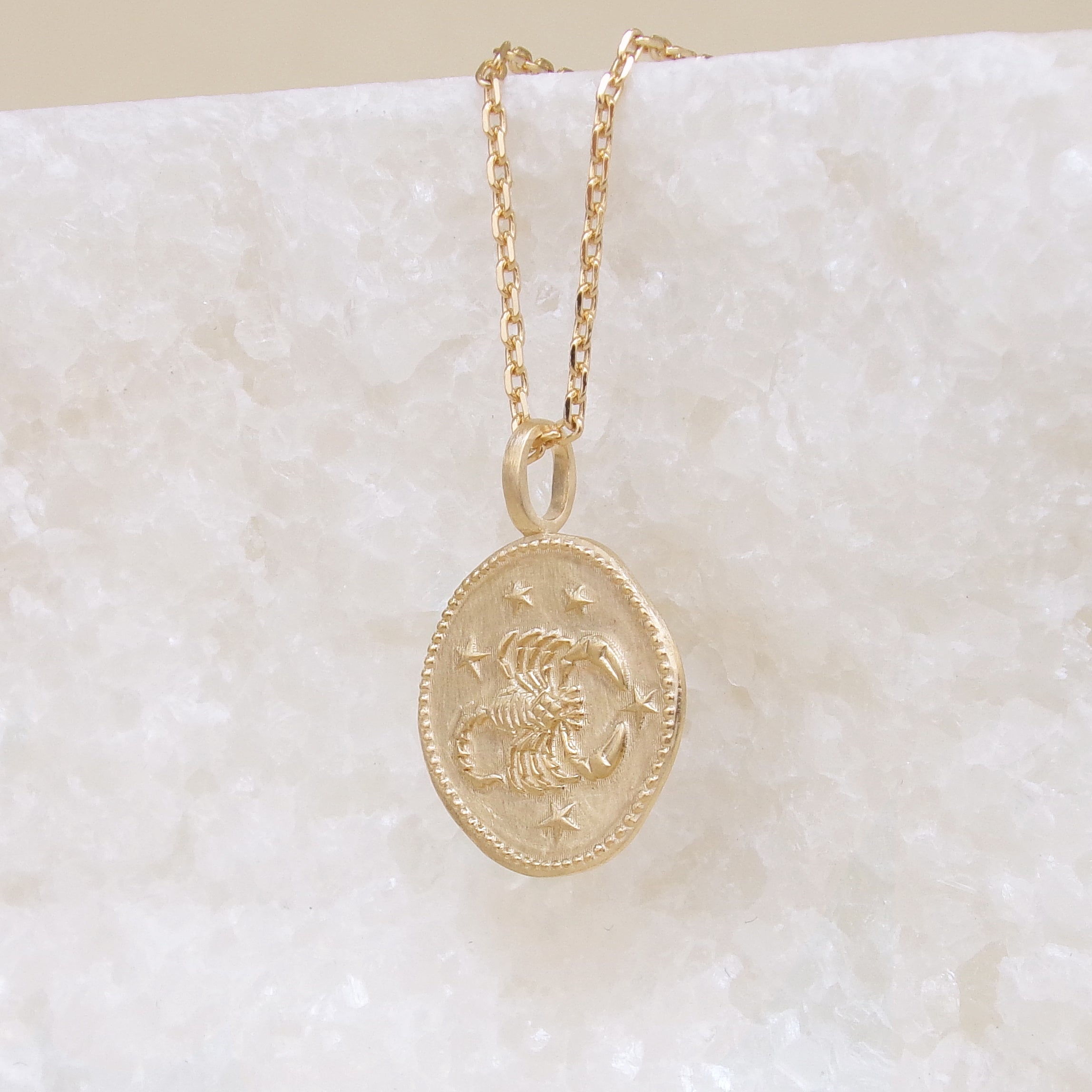 Scorpio astro medal pendant to engrave gold-plated