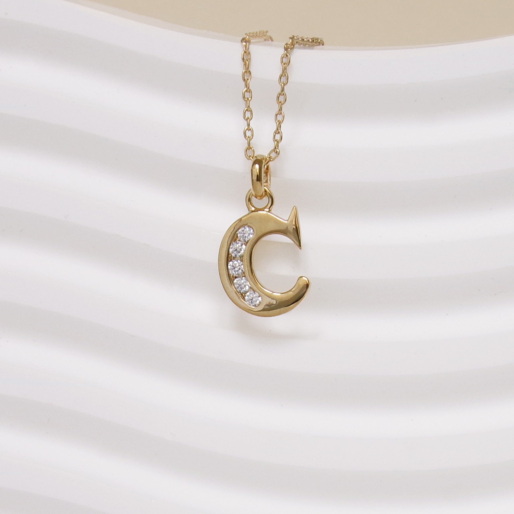 Gold-plated oxide Alphabet pendant